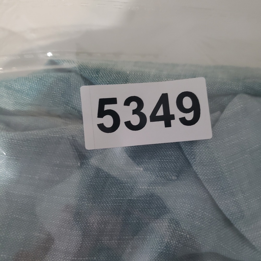 Chico's Button Down Shirt Womens 4/20 Blue Teal Linen Colorblock No Iron Top - Picture 9 of 9